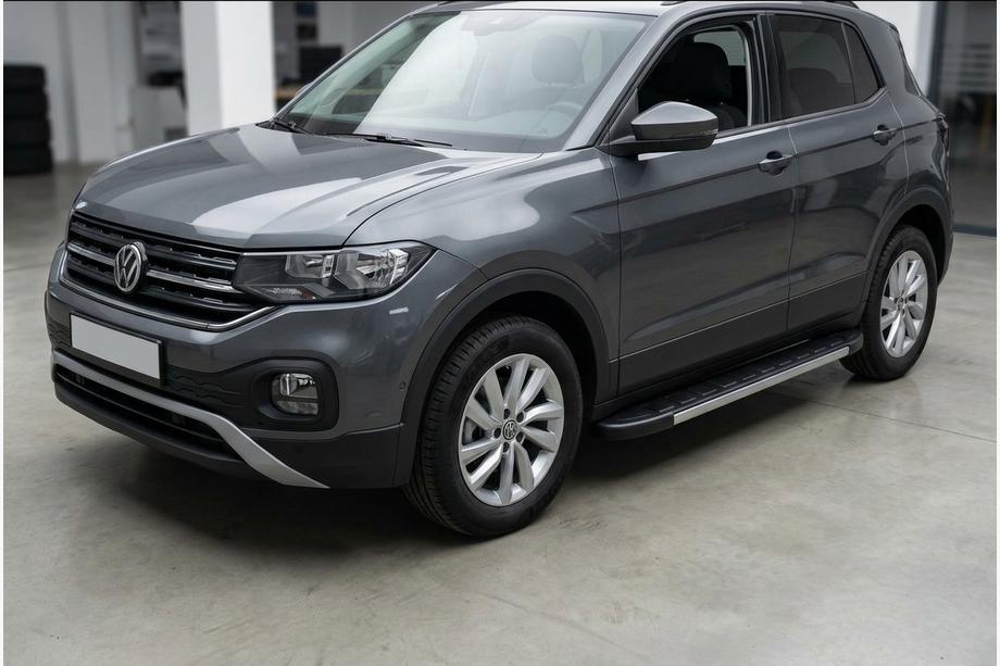 Volkswagen T-Cross 2019- гг. Боковые Подножки Duru (2 шт., Алюминий) Image