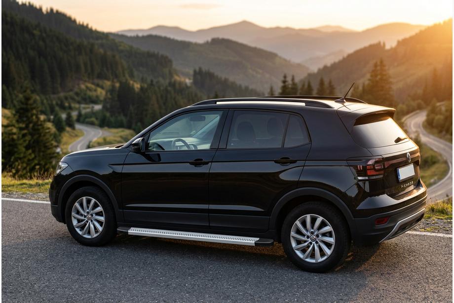 Volkswagen T-Cross 2019- гг. Боковые Подножки Maya V2 (2 шт., Алюминий) Image