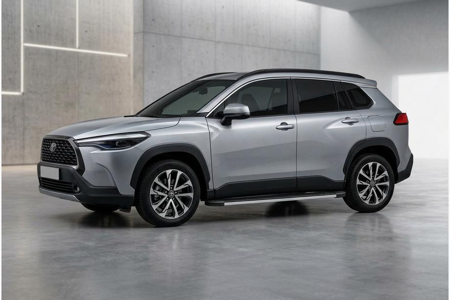 Toyota Corolla Cross 2020- гг. Боковые Подножки Maya V1 (2 шт., Алюминий) Image