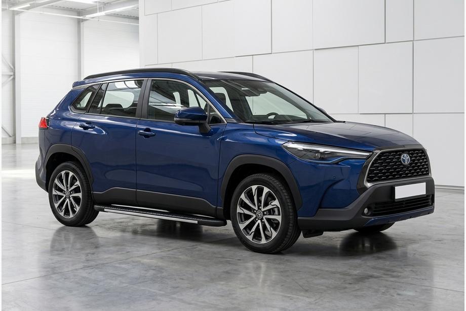 Toyota Corolla Cross 2020- гг. Боковые Подножки Bosphore Grey (2 шт., Алюминий) Image
