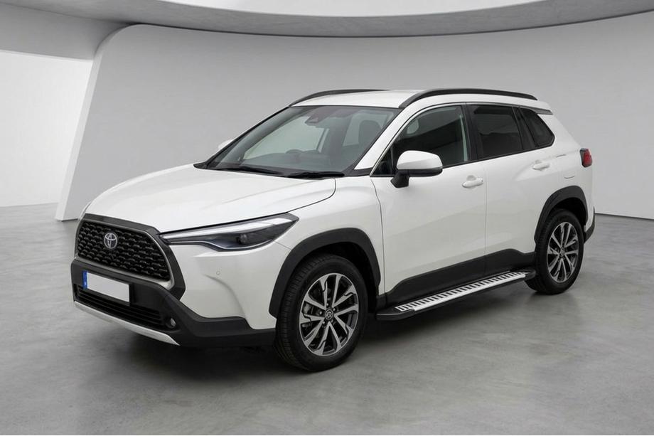 Toyota Corolla Cross 2020- гг. Боковые Подножки Line (2 шт., Алюминий) Image