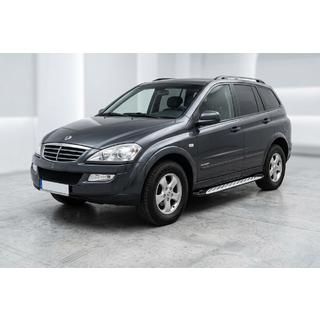 Боковые Подножки Shining V1 (2 шт., Алюминий) SsangYong Kyron 2005-2014 гг. фото 1