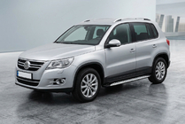 Volkswagen Tiguan 2007-2016 гг. Боковые Подножки Shining V1 (2 шт., Алюминий) фото 1