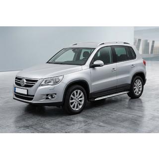 Боковые Подножки Shining V1 (2 шт., Алюминий) Volkswagen Tiguan 2007-2016 гг. фото 1