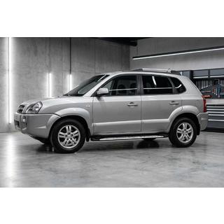 Боковые Подножки Shining V1 (2 шт., Алюминий) Hyundai Tucson JM 2004- гг. фото 1