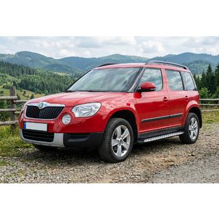 Боковые Подножки Shining V1 (2 шт., Алюминий) Skoda Yeti 2009-2017 гг. фото 1