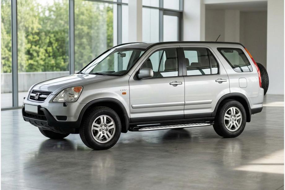 Honda CRV 2001-2006 гг. Боковые Подножки Shining V1 (2 шт., Алюминий) Фото 1