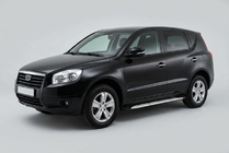 Geely Emgrand X7 2011- гг. Боковые Подножки Shining V1 (2 шт., Алюминий) фото 1