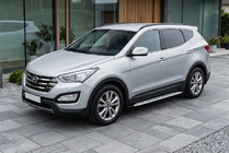 Hyundai Santa Fe 3 2012-2018 гг. Боковые Подножки Shining V1 (2 шт., Алюминий) фото 1