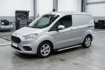 Ford Courier 2014-2023 гг. Боковые Подножки Shining V1 (2 шт., Алюминий) фото 1