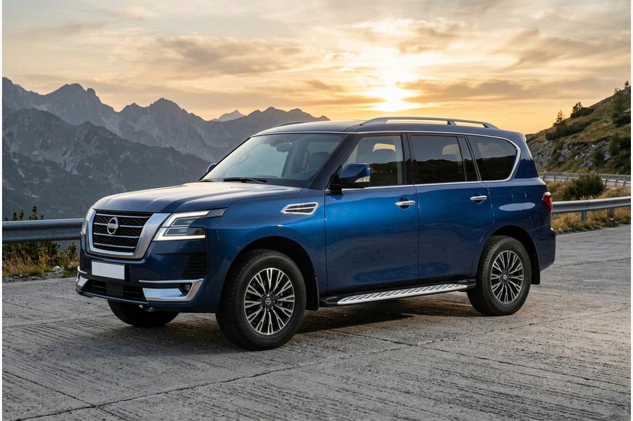 Nissan Patrol Y62 2010-2024 гг. Боковые Подножки Shining V1 (2 шт., Алюминий) Image