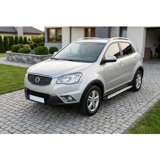 Боковые Подножки Shining V1 (2 шт., Алюминий) SsangYong Korando 2010-2019 гг. фото 1
