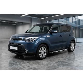 Боковые Подножки Shining V1 (2 шт., Алюминий) Kia Soul II 2013-2018 гг. фото 1