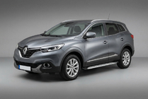 Renault Kadjar 2015-2022 гг. Боковые Подножки Shining V1 (2 шт., Алюминий) фото 1