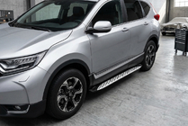 Honda CRV 2017-2022 гг. Боковые Подножки Shining V1 (2 шт., Алюминий) фото 1