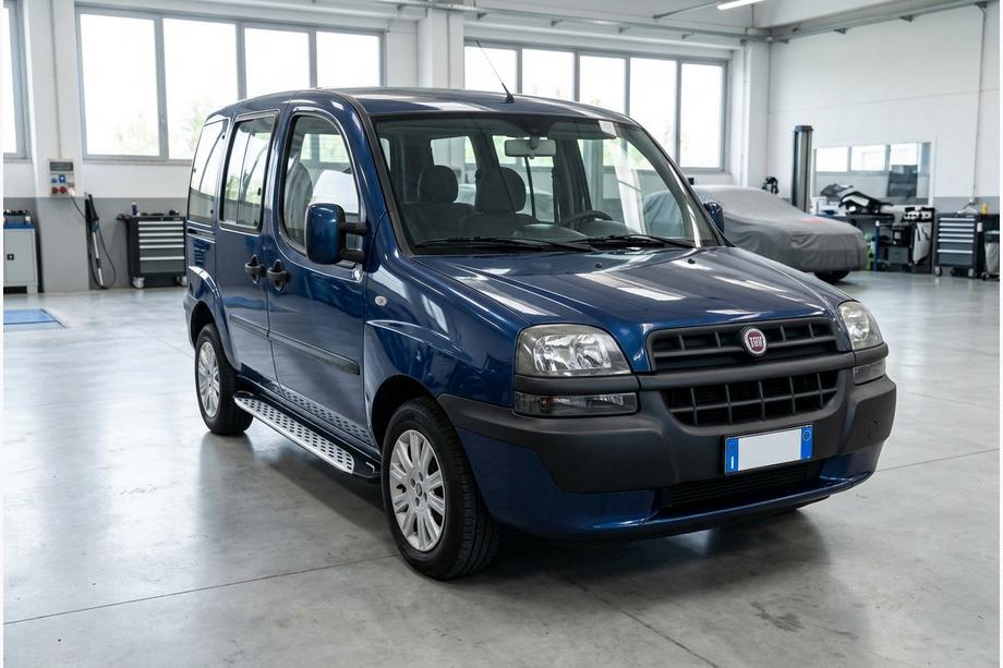 Fiat Doblo I 2005-2010 гг. Боковые Подножки Shining V1 (2 шт., Алюминий) Image