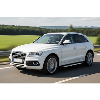 Боковые Подножки Shining V1 (2 шт., Алюминий) Audi Q5 2008-2017 гг. фото 1