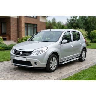 Боковые Подножки Shining V1 (2 шт., Алюминий) Renault Sandero 2007-2013 гг. фото 1