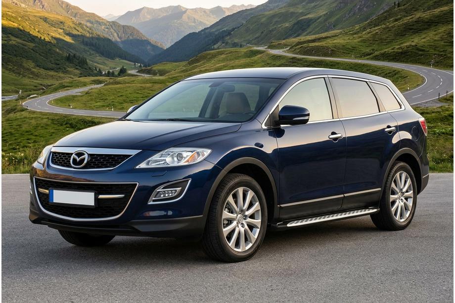 Mazda CX-9 2007-2016 гг. Боковые Подножки Shining V1 (2 шт., Алюминий) Image