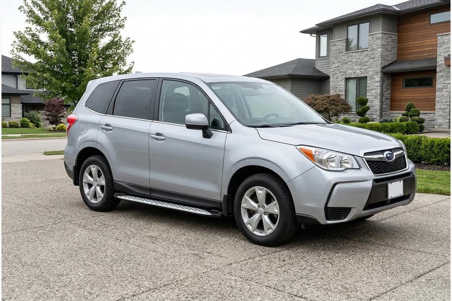 Subaru Forester 2013-2018 гг. Боковые Подножки Shining V1 (2 шт., Алюминий) Image