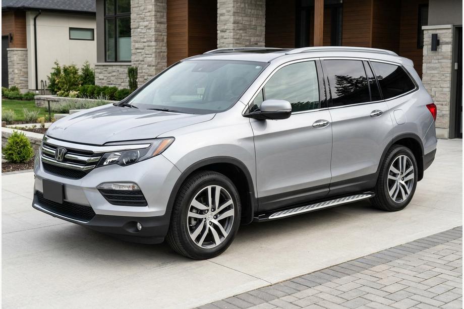 Honda Pilot 2015-2022 гг. Боковые Подножки Shining V1 (2 шт., Алюминий) Image