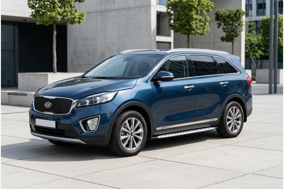 Kia Sorento III UM 2014-2020 гг. Боковые Подножки Shining V1 (2 шт., Алюминий) Image