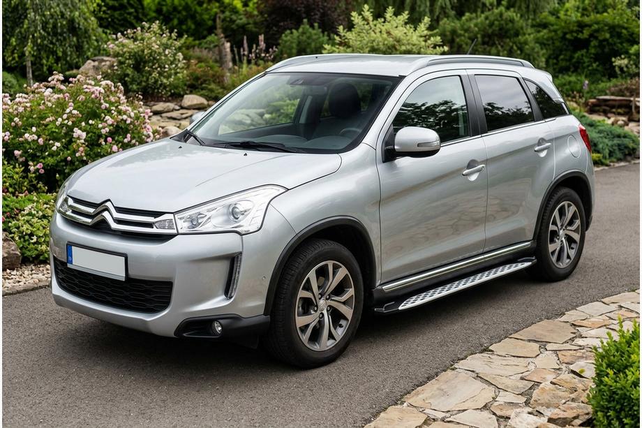 Citroen C-4 Aircross 2012-2017 гг. Боковые Подножки Shining V1 (2 шт., Алюминий) Image