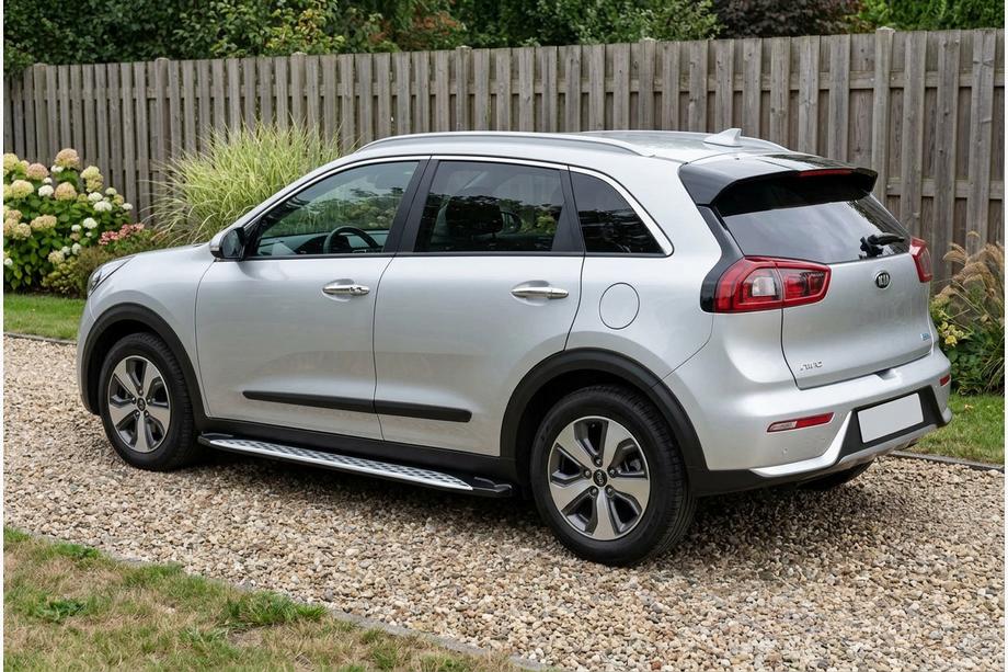 Kia Niro 2016–2021 гг. Боковые Подножки Shining V1 (2 шт., Алюминий) Image