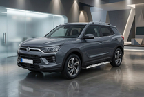 SsangYong Korando 2019- гг. Боковые Подножки Shining V1 (2 шт., Алюминий) фото 1