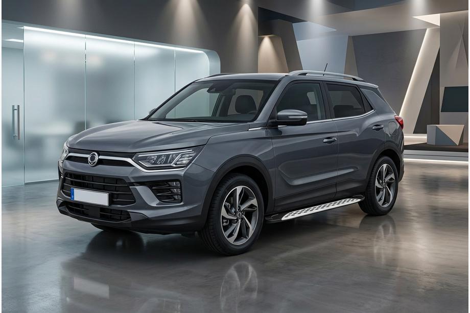 SsangYong Korando 2019- гг. Боковые Подножки Shining V1 (2 шт., Алюминий) Image