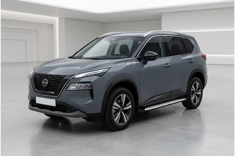 Nissan X-trail T33/Rogue 2022- гг. Боковые Подножки Shining V1 (2 шт., Алюминий) Image