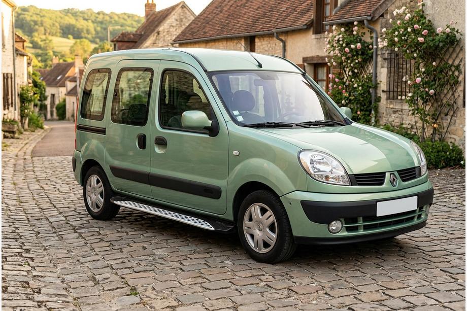 Renault Kangoo 1998-2008 гг. Боковые Подножки Shining V1 (2 шт., Алюминий) Image