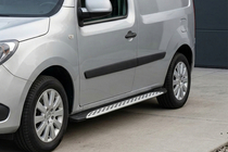 Renault Kangoo 2008–2020 гг. Боковые Подножки Shining V1 (короткая база) (2 шт., Алюминий) фото 1