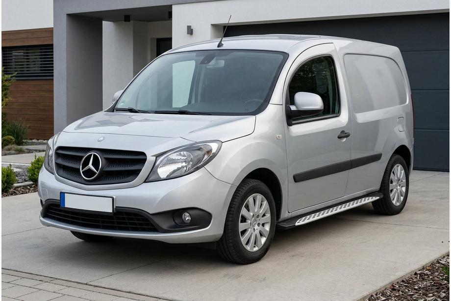 Mercedes Citan 2013-2021 гг. Боковые Подножки Shining V1 (2 шт., Алюминий) Image
