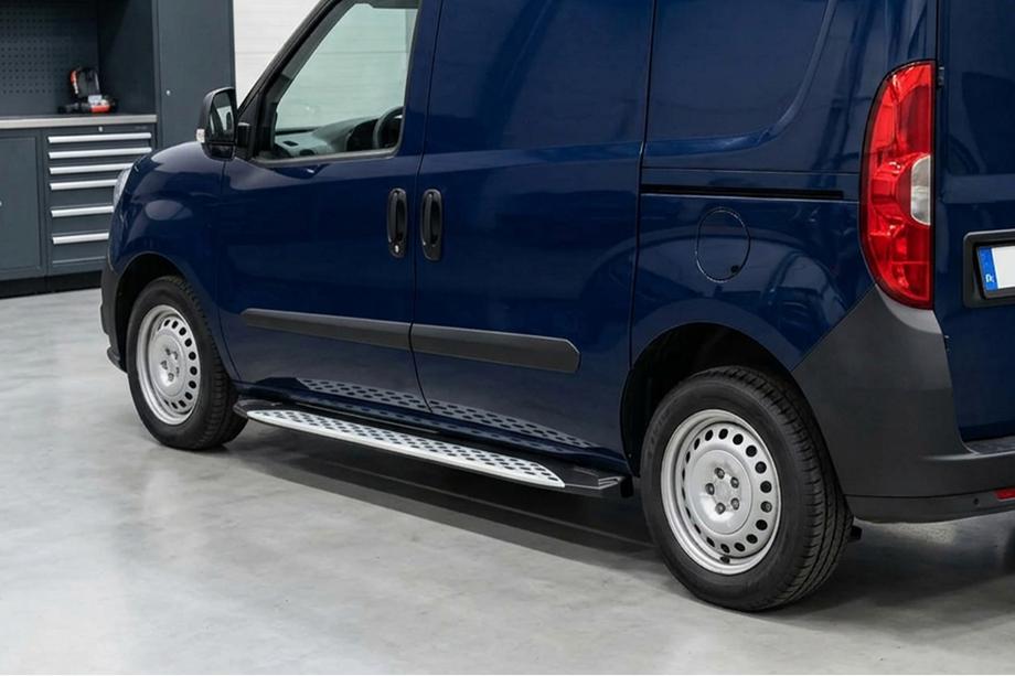 Opel Combo 2012-2018 гг. Боковые Подножки Shining V1 (2 шт., Алюминий) Image