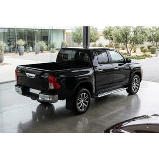 Боковые Подножки Shining V1 (2 шт., Алюминий) Toyota Hilux 2015- гг. фото 1