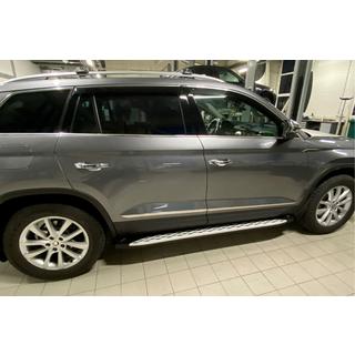 Боковые Подножки Shining V1 (2 шт., Алюминий) Skoda Kodiaq 2016-2023 гг. фото 4