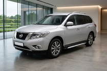 Nissan Pathfinder R52 2012-2021 гг. Боковые Подножки Shining V1 (2 шт., Алюминий) фото 1