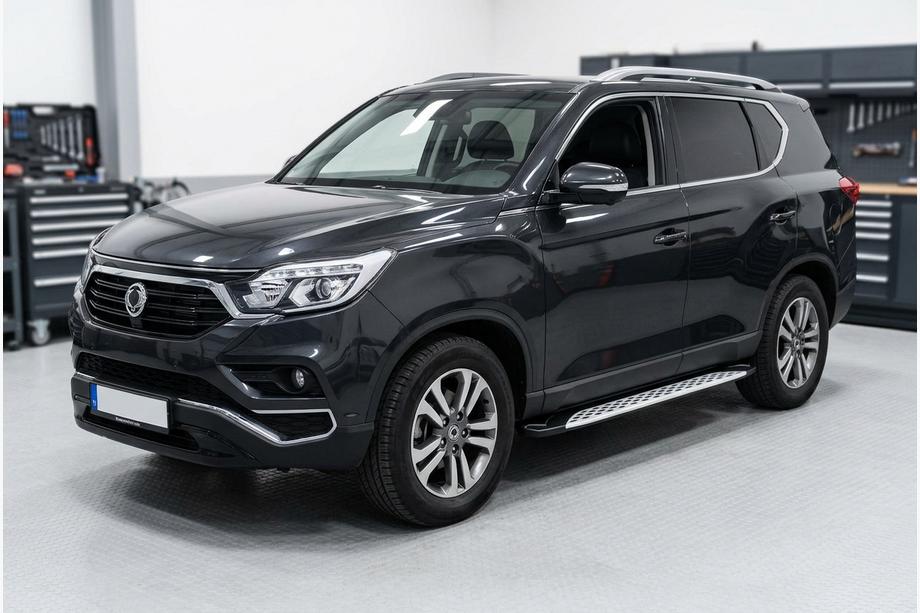 SsangYong Rexton II 2017- гг. Боковые Подножки Shining V1 (2 шт., Алюминий) Image
