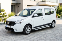 Dacia Dokker 2013-2022 гг. Боковые Подножки Shining V1 (2 шт., Алюминий) фото 1