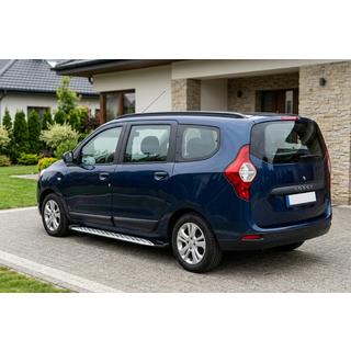 Боковые Подножки Shining V1 (2 шт., Алюминий) Renault Lodgy 2013-2022 гг. фото 1