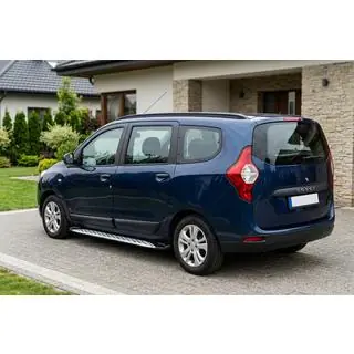 Боковые Подножки Shining V1 (2 шт., Алюминий) Renault Lodgy 2013-2022 гг. фото 1