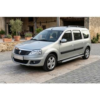 Боковые Подножки Shining V1 (2 шт., Алюминий) Dacia Logan MCV 2004-2014 гг. фото 1
