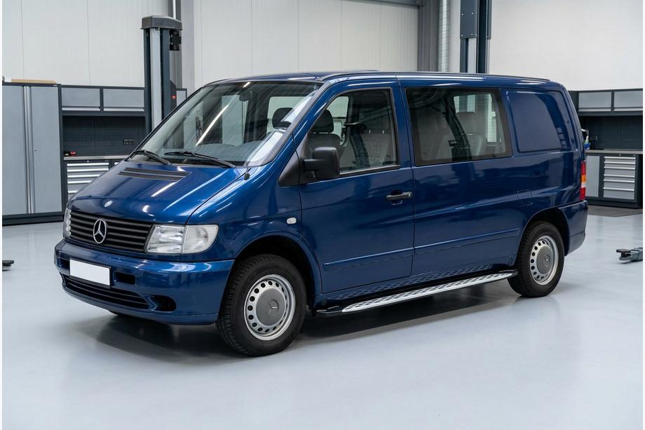 Mercedes Vito W638 1996-2003 гг. Боковые Подножки Shining V1 (2 шт., Алюминий) Image