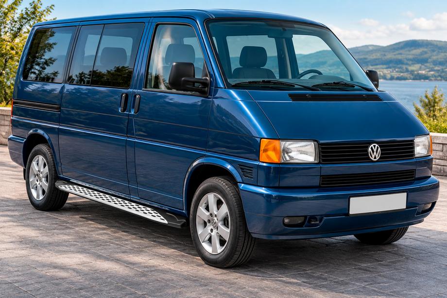 Volkswagen T4 Caravelle/Multivan 1990–2003 гг. Боковые Подножки Shining V1 (2 шт., Алюминий) Image