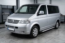 Volkswagen T5 Transporter 2003-2010 гг. Боковые Подножки Shining V1 (2 шт., Алюминий) фото 1