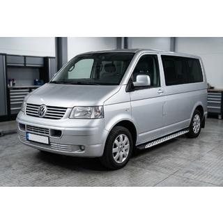 Боковые Подножки Shining V1 (2 шт., Алюминий) Volkswagen T5 Transporter 2003-2010 гг. фото 1