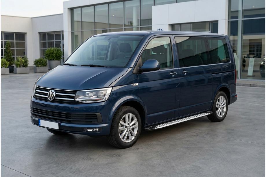 Volkswagen T6 2015-2024 гг. Боковые Подножки Shining V1 (2 шт., Алюминий) Image