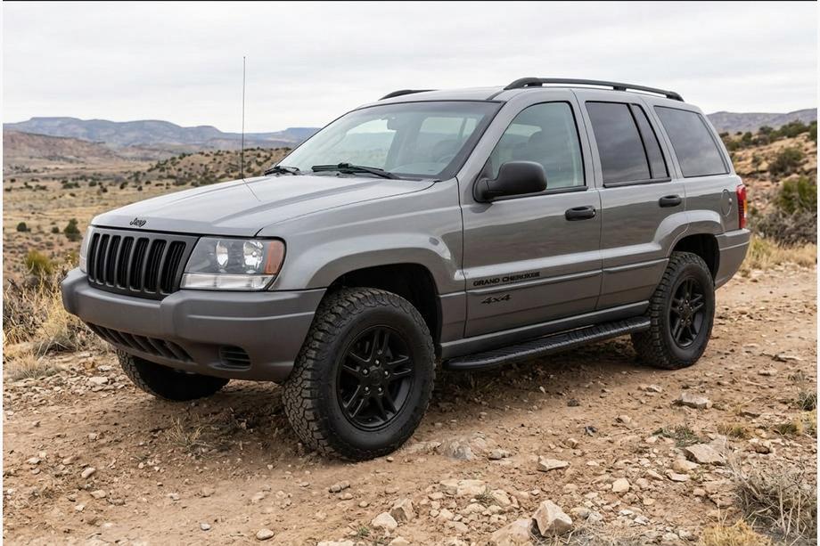 Jeep Grand Cherokee WJ 1999-2004 гг. Боковые Подножки Bosphore Black (2 шт., Алюминий) Image