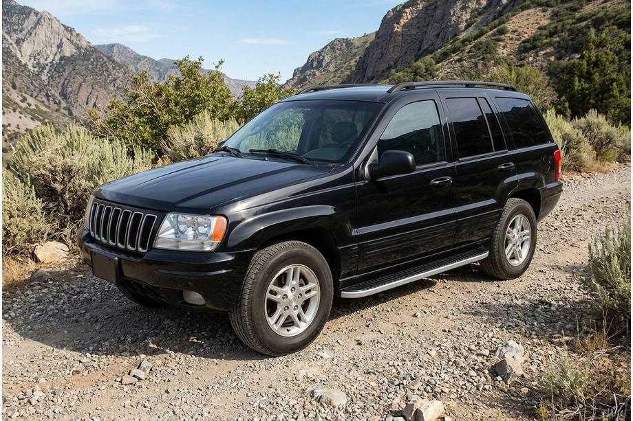 Jeep Grand Cherokee WJ 1999-2004 гг. Боковые Подножки Tayga Grey (2 шт., Алюминий) Image